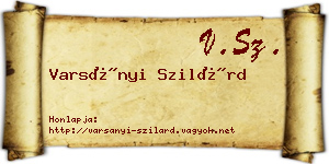Varsányi Szilárd névjegykártya