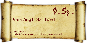 Varsányi Szilárd névjegykártya