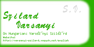 szilard varsanyi business card